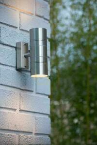 Lucide ARNE-LED utomhus vägglampa silver rostfritt stål IP44 14867/11/12 small 1