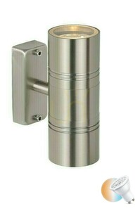 Lucide ARNE-LED utomhus vägglampa silver rostfritt stål IP44 14867/11/12 small 0