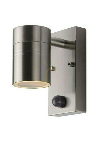 Kontrollera Lucide ARNE-LED utomhus vägglampa silver IP44 rörelsesensor 14866/05/12