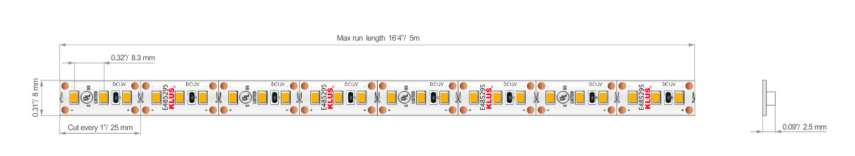 Kontrollera KLUŚ LED-remsa K-40-1220-12V, 9,6 W/m, 4000 K KLUŚ LED-remsa K-40-1220-12V, 9,6 W/m, 4000 K