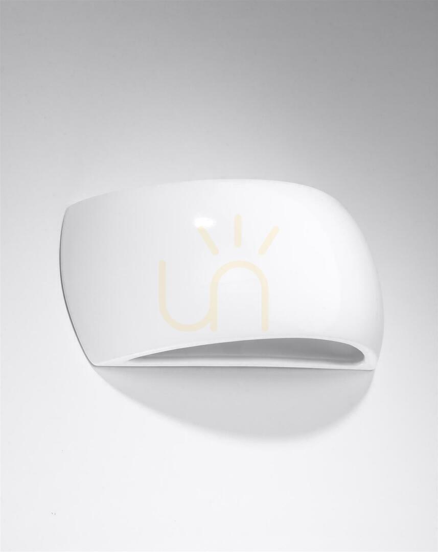 Lackerad vägglampa PONTIUS vit glans Sollux