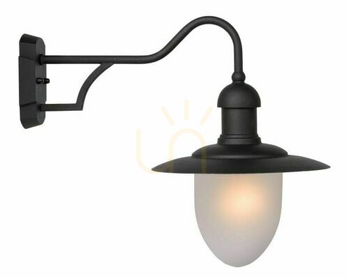 Kontrollera Vägglampa utomhus Lucide Aruba svart metall IP44 11871/01/30