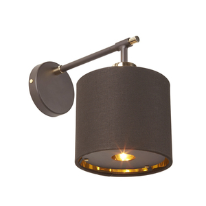 Balance 1-ljus vägglampa - brun och polerad mässing Elstead small 0