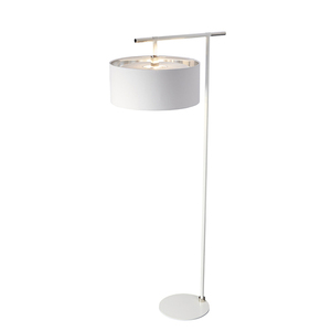 Balance 1-ljus golvlampa - vit och polerad nickel Elstead 0 Balance 1-ljus golvlampa - vit och polerad nickel Elstead small 0