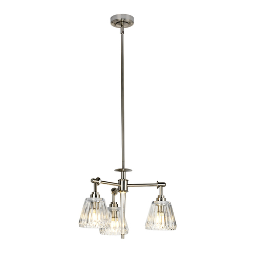 Kontrollera Agatha 3-ljus taklampa - borstat nickel Elstead
