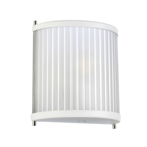 Corona 1 ljus vägglampa - vit polerad nickel Elstead small 1