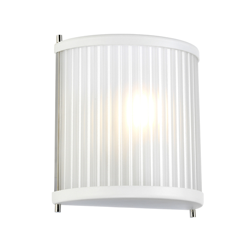 Kontrollera Corona 1 ljus vägglampa - vit polerad nickel Elstead