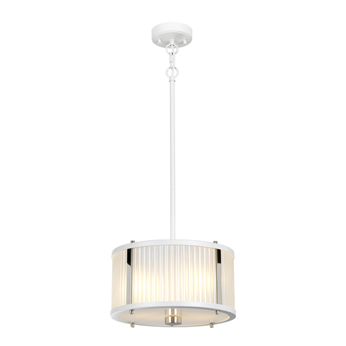 Kontrollera Corona 2-ljus taklampa - vit polerad nickel Elstead
