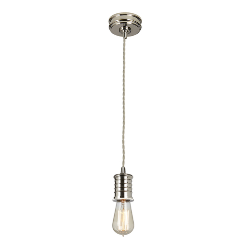 Kontrollera Douille 1-ljus taklampa - polerad nickel Elstead