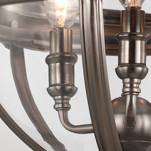 Adams 3-ljus hängande ljuskrona - antik nickel Elstead small 5