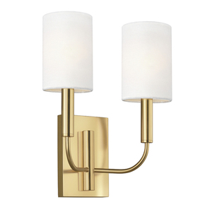Brianna 2 ljus vägglampa - bränd mässing Elstead small 0