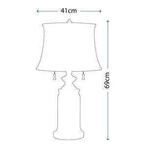 Stateroom 2 ljus bordslampa - Bali mässing Elstead small 1