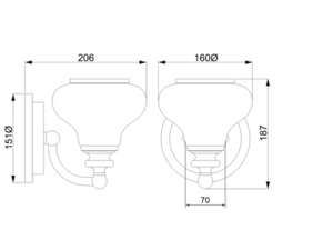 Ainsley vägglampa med 1 ljus Elstead small 4