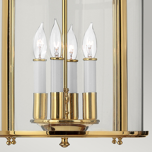 Gentry 4-ljus medium pendellampa - polerad mässing Elstead small 3