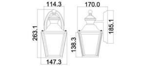 Bay Shore 1-ljus liten utomhusvägglampa Elstead small 1