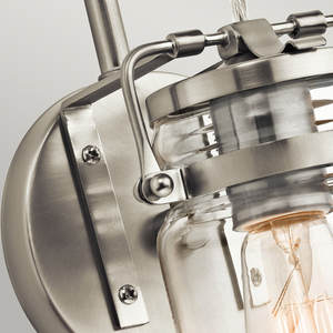 Brinley vägglampa med 1 ljus - borstat nickel Elstead small 2