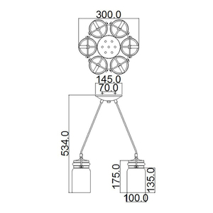 Brinley 6-lampig taklampa - Olde Bronze Elstead small 6