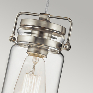 Brinley 1-ljus minihängande lampa - borstat nickel Elstead small 3