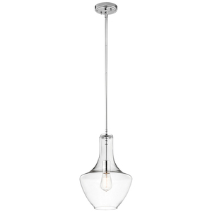 Everly 1 ljus liten taklampa - krom Elstead small 0