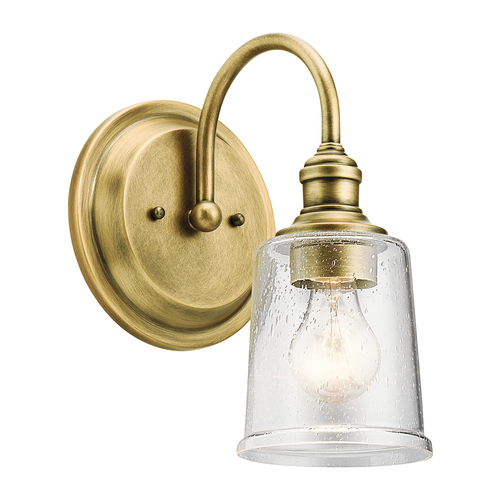 Kontrollera Waverly 1 ljus vägglampa - naturlig mässing Elstead
