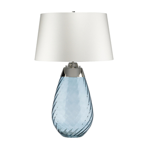 Lena 2 Ljus Stor Blå Bordslampa med Off-white Skärm Elstead small 2