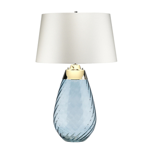 Lena 2 Ljus Stor Blå Bordslampa med Off-white Skärm Elstead small 3