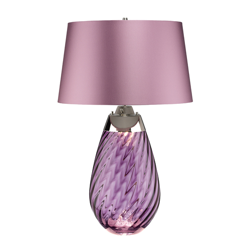 Kontrollera Lena 2 Ljus Stor Plommon Bordslampa Elstead