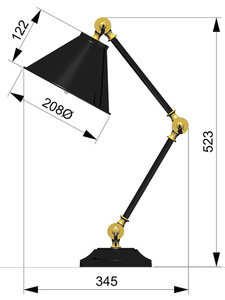 Provence Element minibordslampa med 1 lampa - mörkgrå/åldrig mässing Elstead small 4