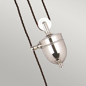 Provence 1-ljus hängande lampa - polerad nickel Elstead small 3