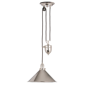 Provence 1-ljus hängande lampa - polerad nickel Elstead small 0