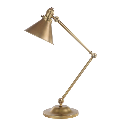 Kontrollera Provence 1 ljus bordslampa - åldrad mässing Elstead