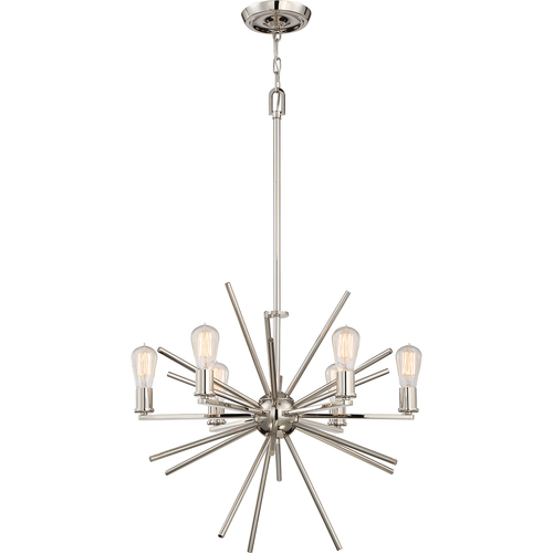 Kontrollera Uptown Carnegie ljuskrona med 6 lampor - Imperial Silver Elstead
