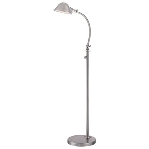 Thompson LED-golvlampa i borstat nickel Elstead small 0