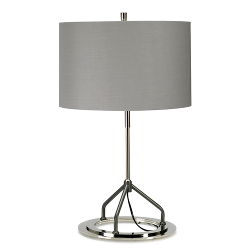 Kontrollera Vicenza bordslampa - vit polerad nickel Elstead