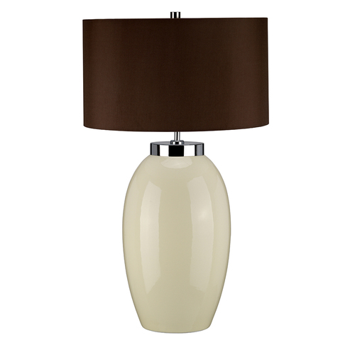 Kontrollera Victor 1 ljus stor bordslampa - kräm Elstead