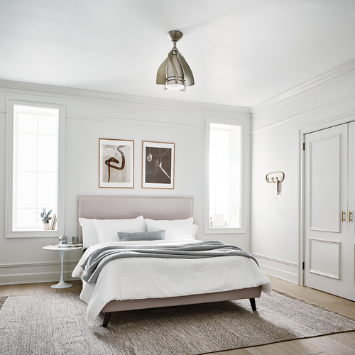 Kontrollera Terna fläktlampa Borstad nickel, IP20 LED 3000K 38cm