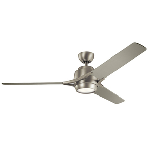 Takfläkt med belysning Zeus Borstat nickel, IP20 LED 3000K 152cm small 1