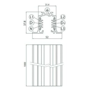 Infälld ONETRACK Stucchi 9000-2 / WR infälld skena 2m vit small 1