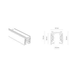 Eurostandard samlingsskena - EUTRAC CTLS TRACK 3 CIRCUIT 200 cm 8716 Nowodvorski small 1