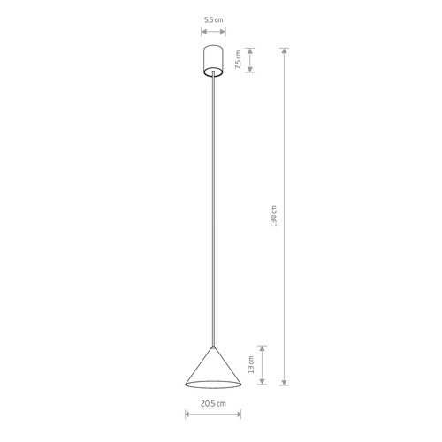 Kontrollera Pendel Nowodvorski ZENITH S 7997 kon vit RAL 9003 mässing GU10 max 20 W 20,5 cm