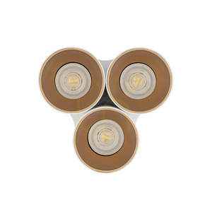 Utanpåliggande taklampa Nowodvorski EYE TONE 7666 vit och guldfärgad 3×GU10 small 3