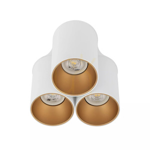 Utanpåliggande taklampa Nowodvorski EYE TONE 7666 vit och guldfärgad 3×GU10 small 4