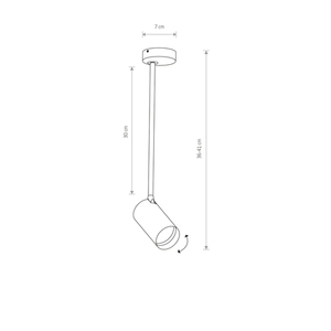 Nowodvorski MONO LONG M 7674 svart-guld taklampa GU10 R50 small 1