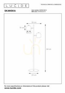 Lucide SKANSKA-LED vit golvlampa 2xLED 141 cm 03703/10/31 small 3