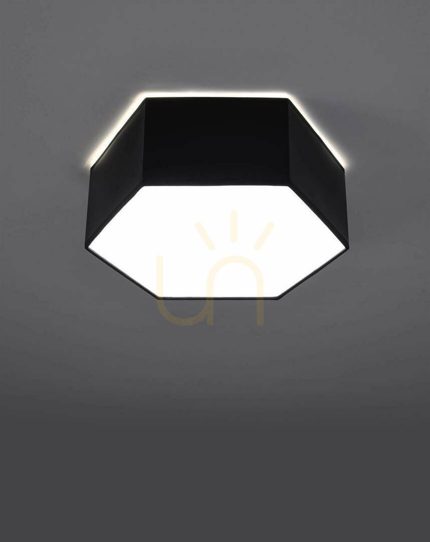 Plafond SUNDE 11 svart Sollux