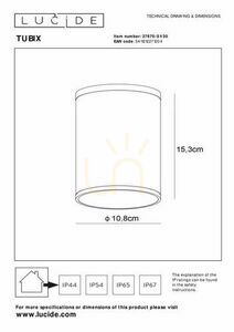 Utomhusplafond Lucide TUBIX antracit IP54 E27 27870/01/30 small 3