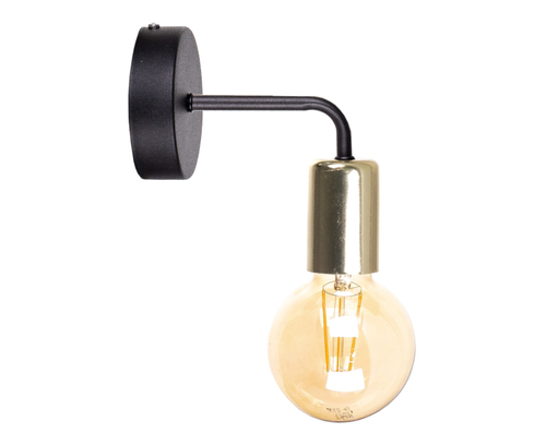 Kontrollera Vägglampa 1xE27 NIXON BLACK/GOLD - försäljning