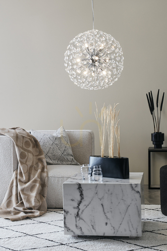 Kontrollera Pendant Light Markslöjd BOLID 9-Light Chrome Crystal 50 cm 108101