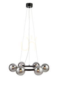 Pendellampa Markslöjd Circle 6L svart rökfärgat glas 71 cm 108051 0 Pendellampa Markslöjd Circle 6L svart rökfärgat glas 71 cm 108051 small 0