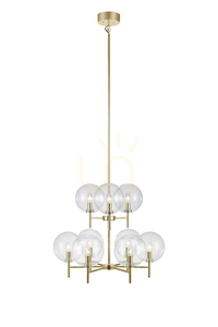 Pendant Light Markslöjd Crown 9L Transparent Mässing Glas 107920 small 0